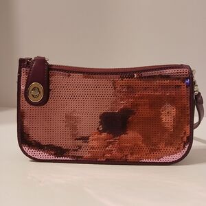 Coach Sequin Magenta Penn Shoulder Bag
